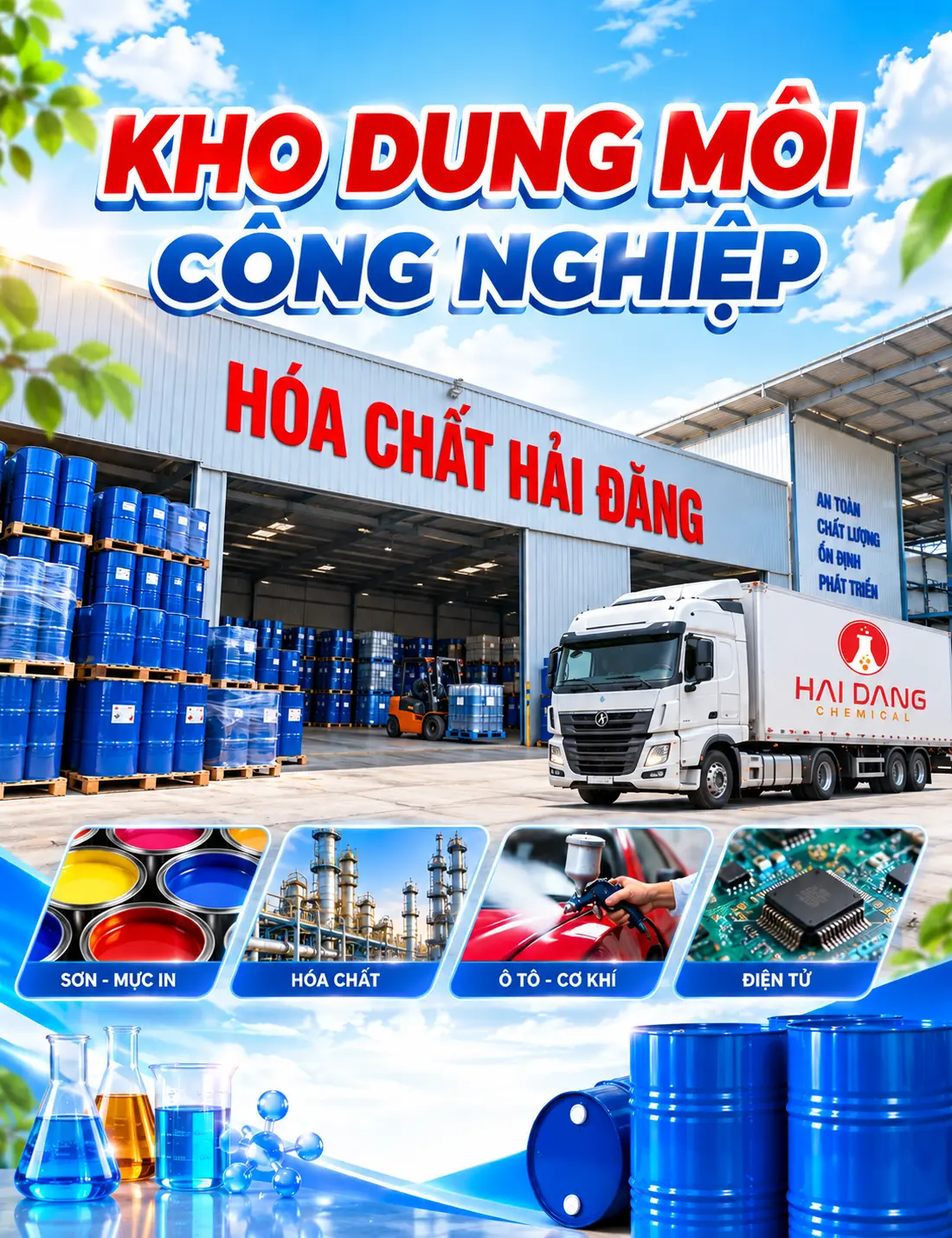 Kho Dung Môi Công Nghiệp Sẵn Hàng Số Lượng Lớn – Giao Nhanh Toàn Quốc