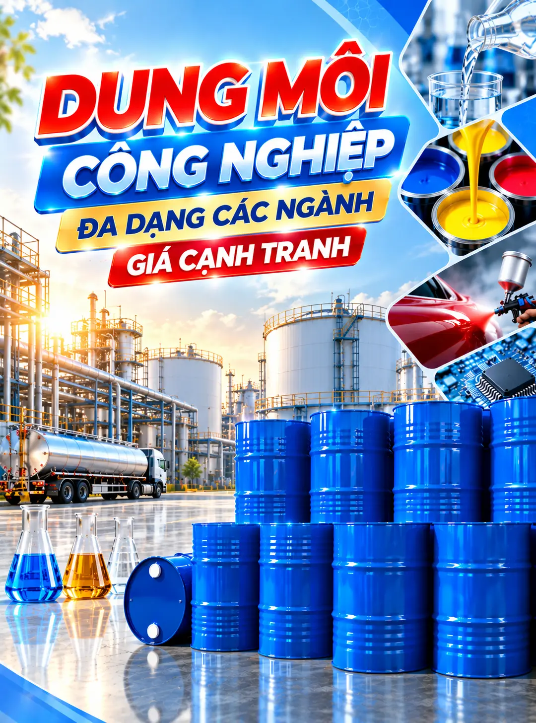 Dung Môi Hải Đăng Phục Vụ Đa Dạng Ngành Công Nghiệp Sản Xuất